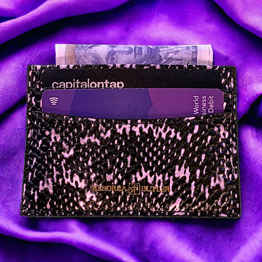 Snake Card & Cash Holder Pink